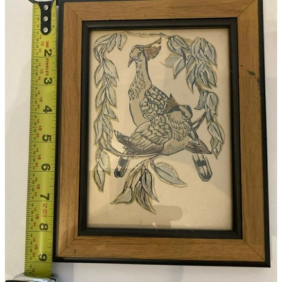Julia Mavrogordato Lino Cuts Prints Orient Line Top Pigeons & Native Companions - Picture 7 of 10